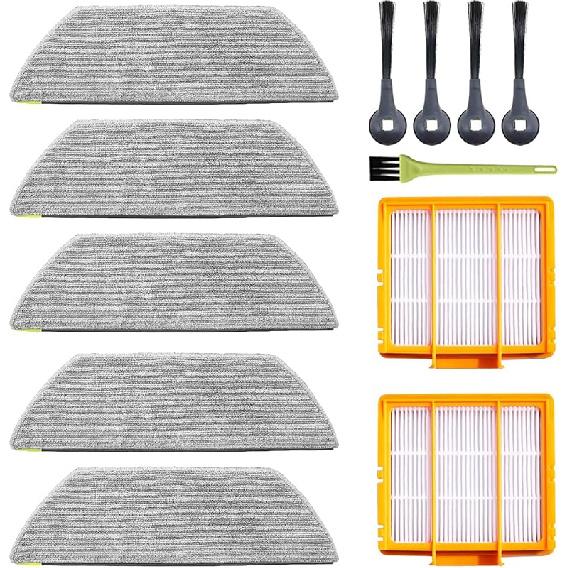 Accessories Replacement Part kit for Shark Power Detect/Detect Pro AV2800ZE AV2810YS RV2820YE AV/RV2820ZE 2 Main Brush Roll,5 HEPA Filters,8 Side Mop Filter Brush Kit