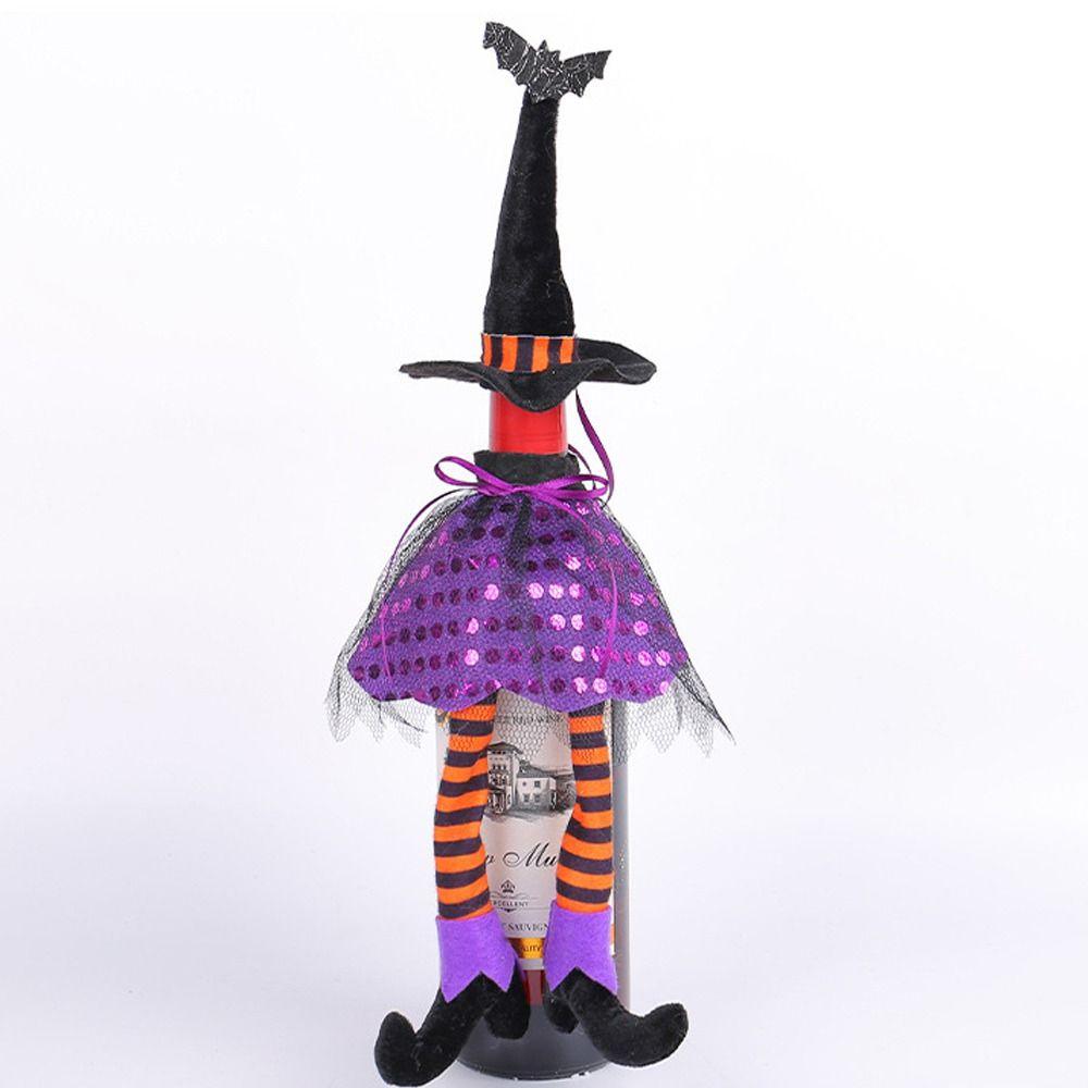 Reusable Witch Long Leg Wine Bottle Cover Scary Champagne Wine Bag Wine Pouch Gift  Party Favors