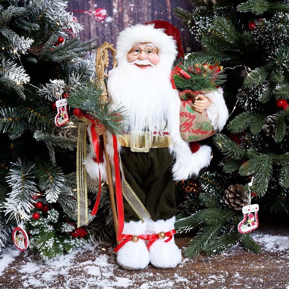 ABXMAS New Year 2024 Christmas Decorations For Home 45cm Santa Claus Doll Children Gifts Christmas Xmas Tree  Ornaments Navidad
