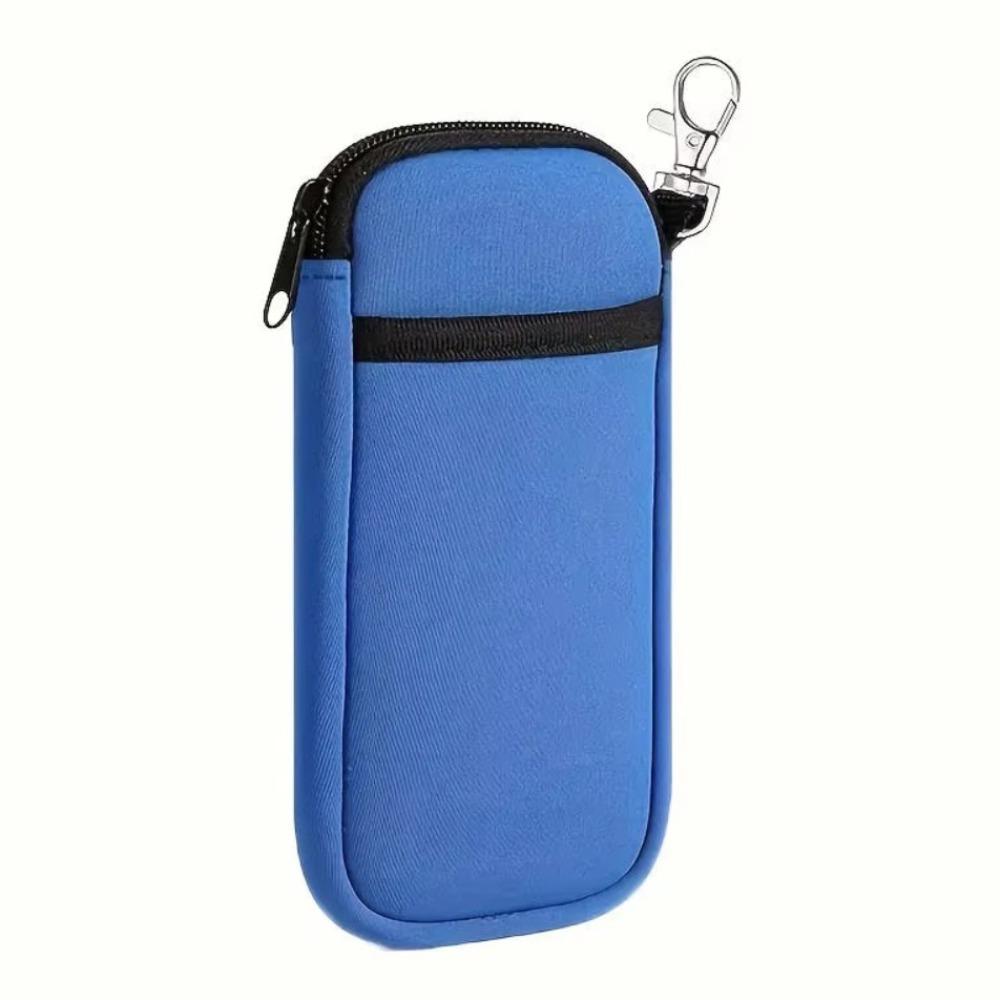 

with Carabiner Glasses Case Portable Zipper Eyeglass Pouch High Quality Phone Shell Bag синій