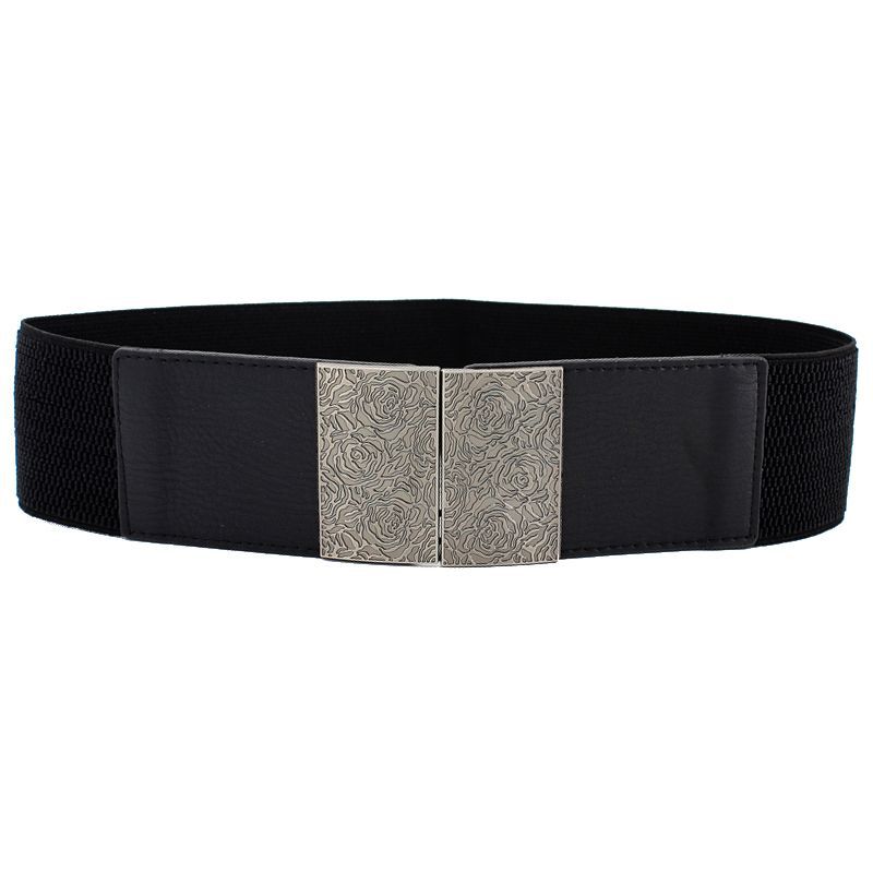 Trendy Womens Black Stretch Waist Belt Offering A Slender Look With Versatile Wear Options