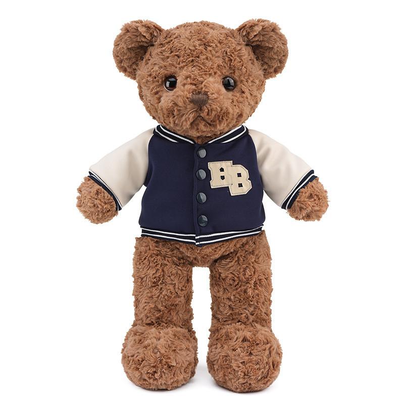 Plush Teddy Bear Toy Wearing Baseball Jersey Design For Kids Gift And Collectible Decor