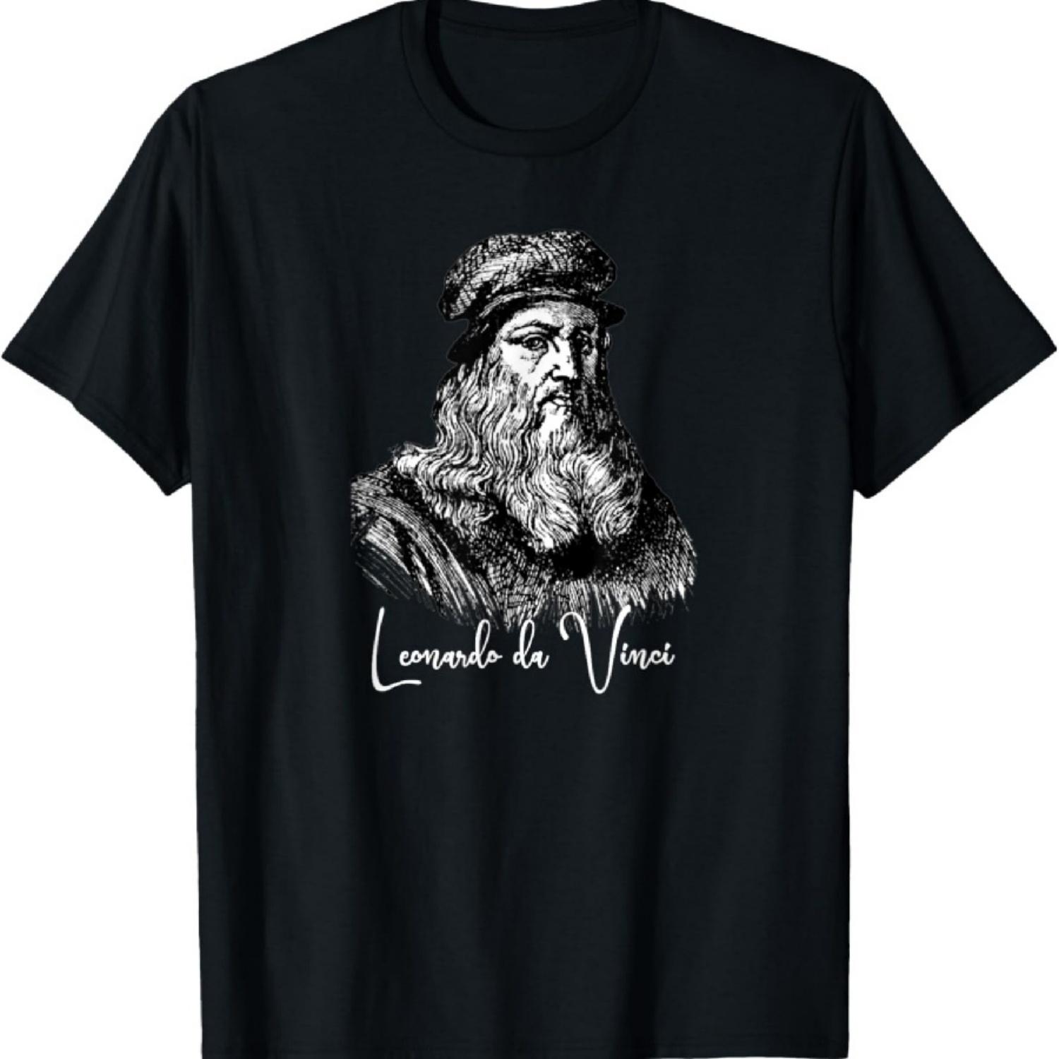 Футболка Леонардо да Винчи Автопортрет Искусство Ренессанса Подарочная футболка XXXXXL чёрный