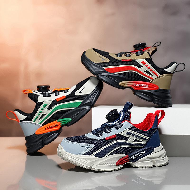 Classmates Frühling und Herbst 2025 Mesh Atmungsaktiv und Bequem Jungen Drehverschluss-Sneakers Mittelgroße und Ältere Kinder Leichte Laufschuhe
