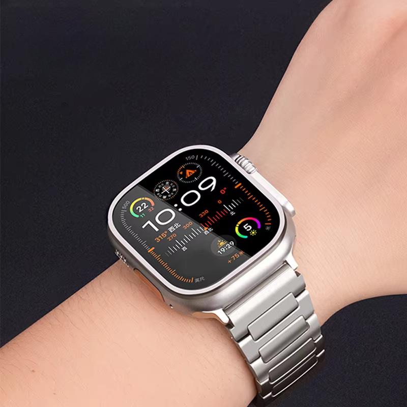 Titanium Link Bracelet For Apple Watch Ultra 2 49mm 45mm 44mm 46mm Band For iWatch Ultra Series 10 9 8 7 6 5 4 Se Luxury Strap