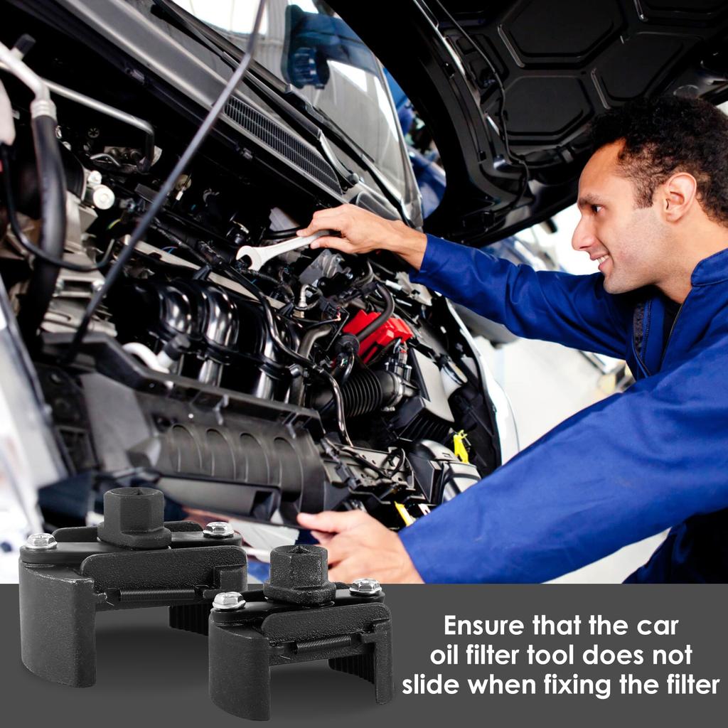 2 Pcs Heavy Duty Oil Filter Wrench 60-80mm 80-105mm Adjustable Oil Filter Cap Socket Wrench Universal Removal Tool Auto Parts