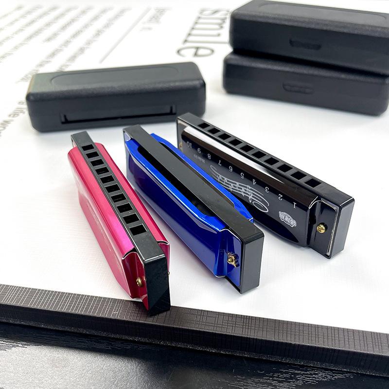 1 Stück Professionelle 10-Loch 20-Ton-Mundharmonika Farbe C-Ton Mundharmonikas Mit Etui Weihnachtsgeschenk Für Anfänger Mundharmonika