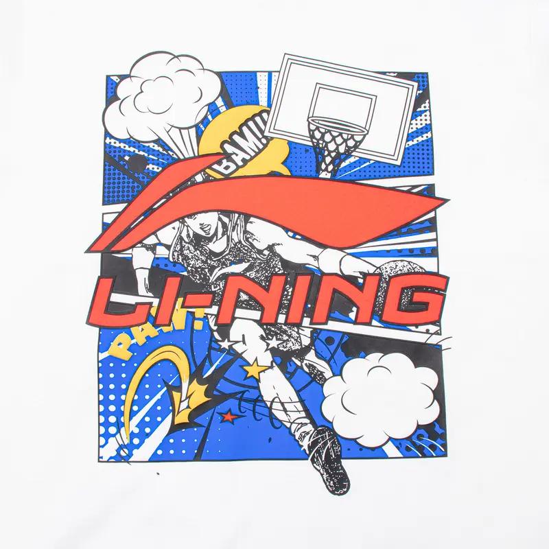 Li Ning Cartoon Big Logo Letter Round Neck Comfortable Fashion Short Sleeve Casual Sports Suit Unisex suit YHSU221-2+YKSU157-2