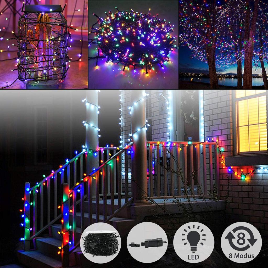 LED Lyslenke Utendørs Varmhvit 10M-100M LED String Garland Julelys Vanntett 8 Moduser for Fest Bryllup Påske Hage Balkong Jul