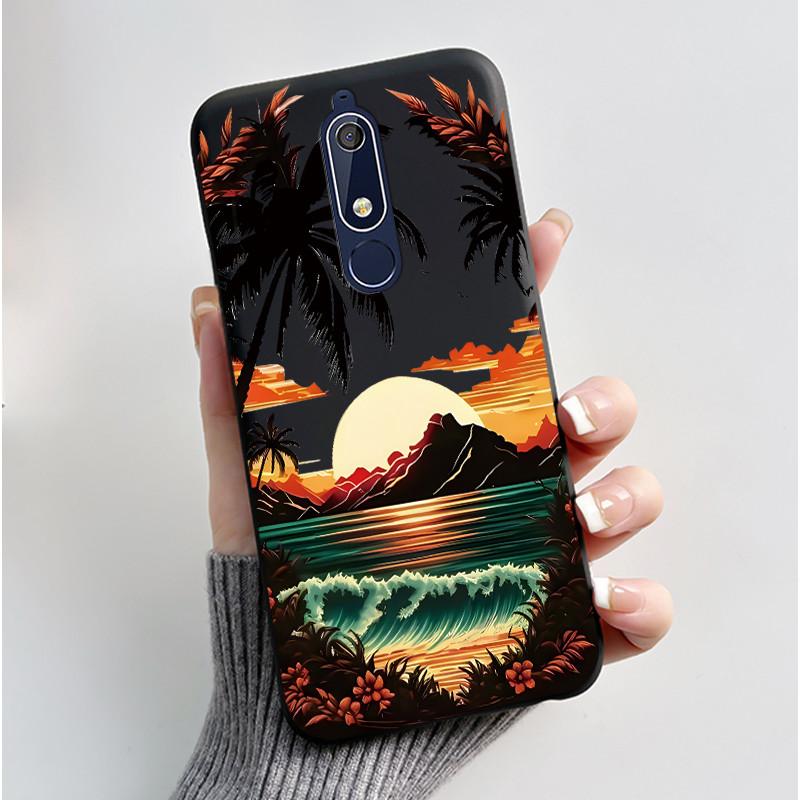 Casing For Nokia 5.1 6.1 Aesthetic Luxury Cute Cool Boys Girls Soft silicone Phone Case Back Cover Black Matte Protective Shell