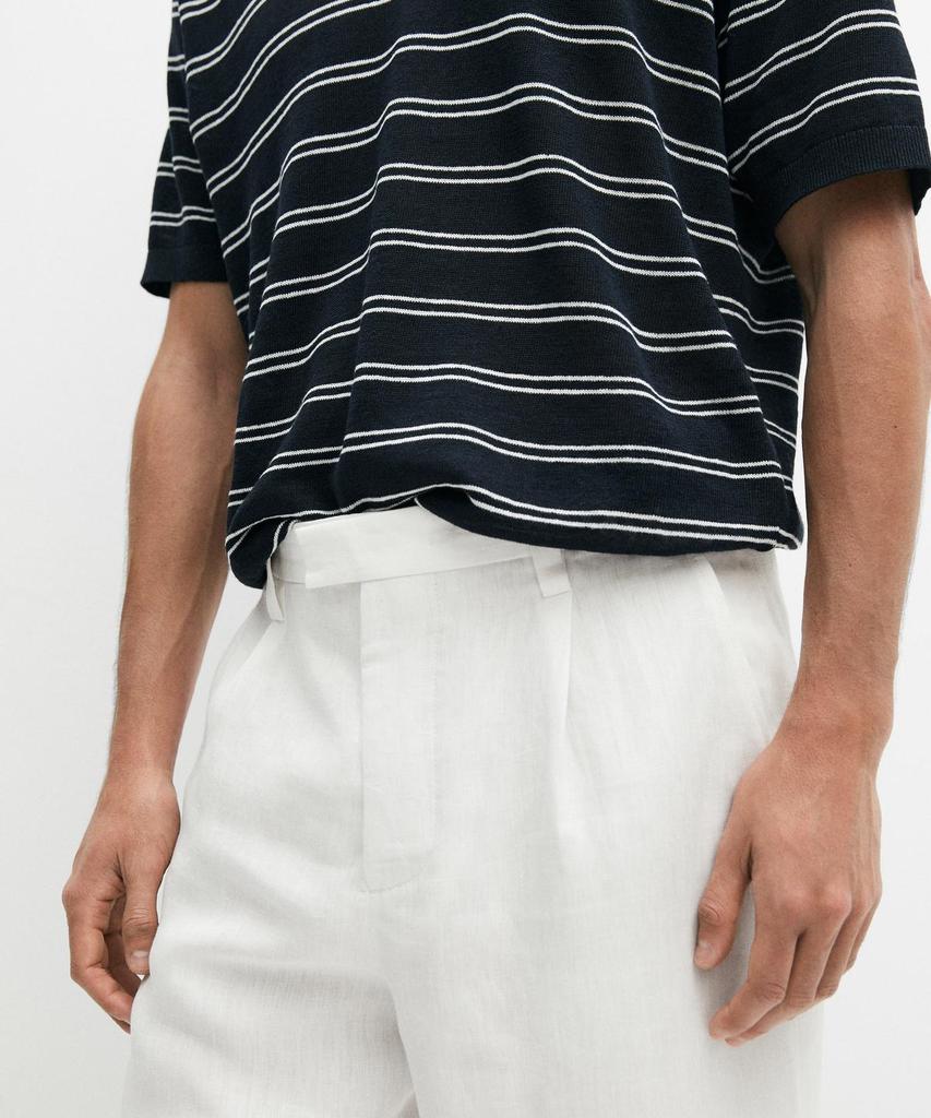 Masimodutti 100% Linen Pintuck Detail Pants