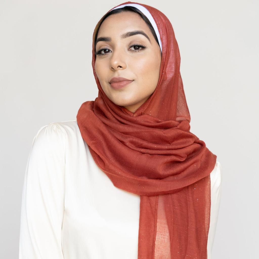 Shimmer Glitter Cotton Viscose Hijab Scarves For Women Muslim Long Shawls Headscarf Wraps Solid Headbands Stole Bufandas Turbans