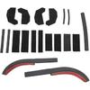 17PCS Car Hard Top Seal Kit Rain Leakage Foam Blocker Repair Set 2PCS Rain Driverter Rain Gutter for Jeep Wrangler JK JKU 2007-2017 Interior Exterior