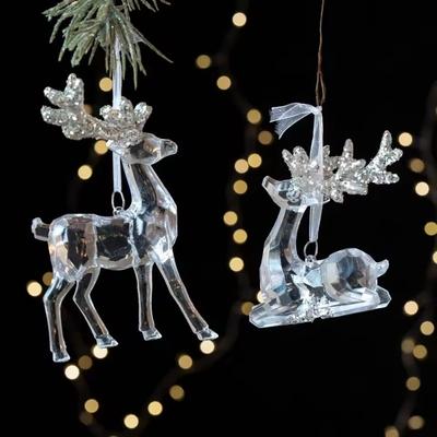 Weihnachten Transparente Acryl-Baumhänger - Mehrstilige Anhänger für Familienfeier & Heim-Weihnachtsdekoration