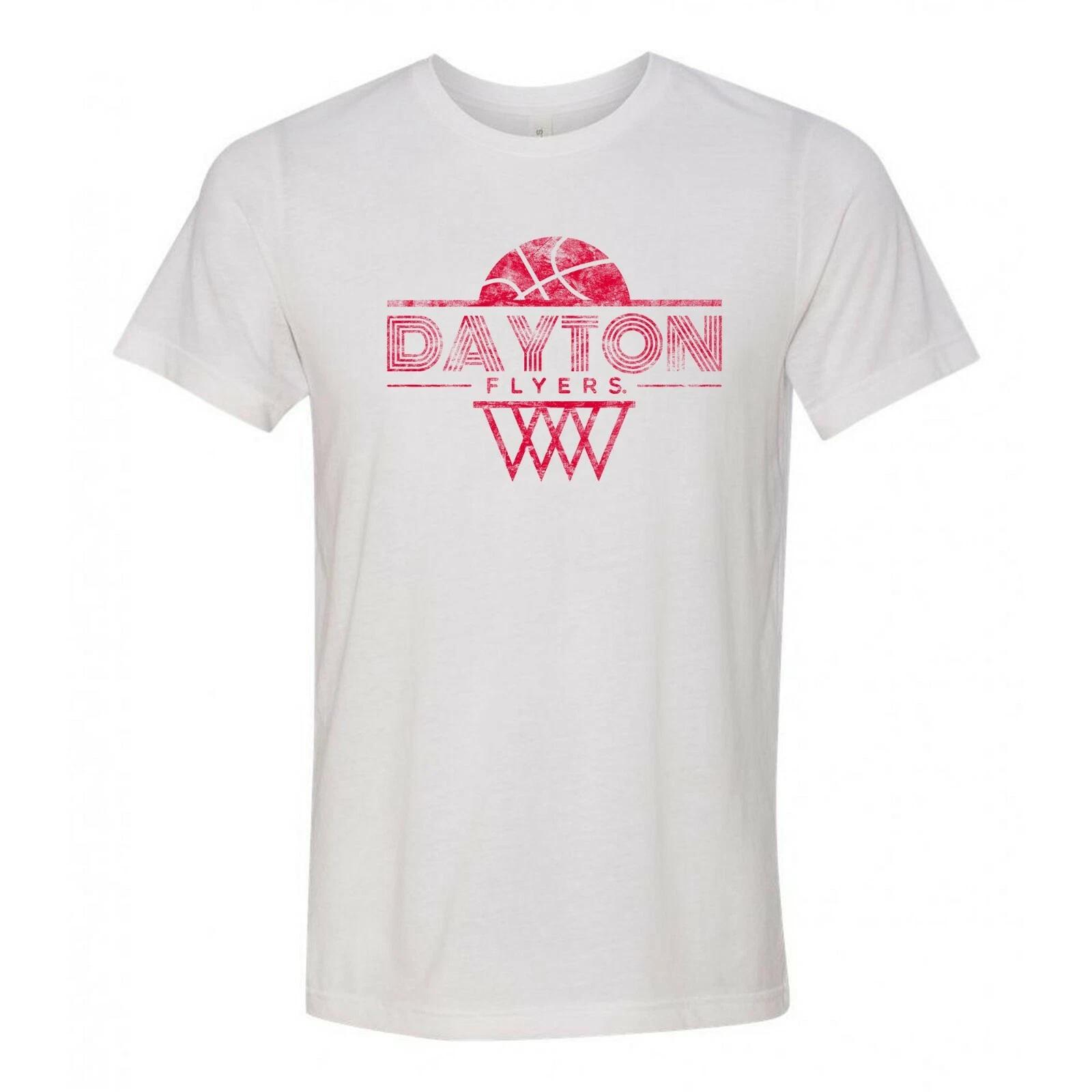 Dayton Flyers Oblique Basketball Canvas Triblend T Shirt - Heather White 2XL