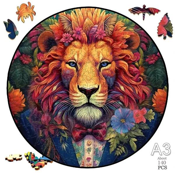 Unique Elephant Wooden Puzzle Adult Stress Relief Toys Circular Animal Shapes Holiday Birthday Gift Wood Jigsaws