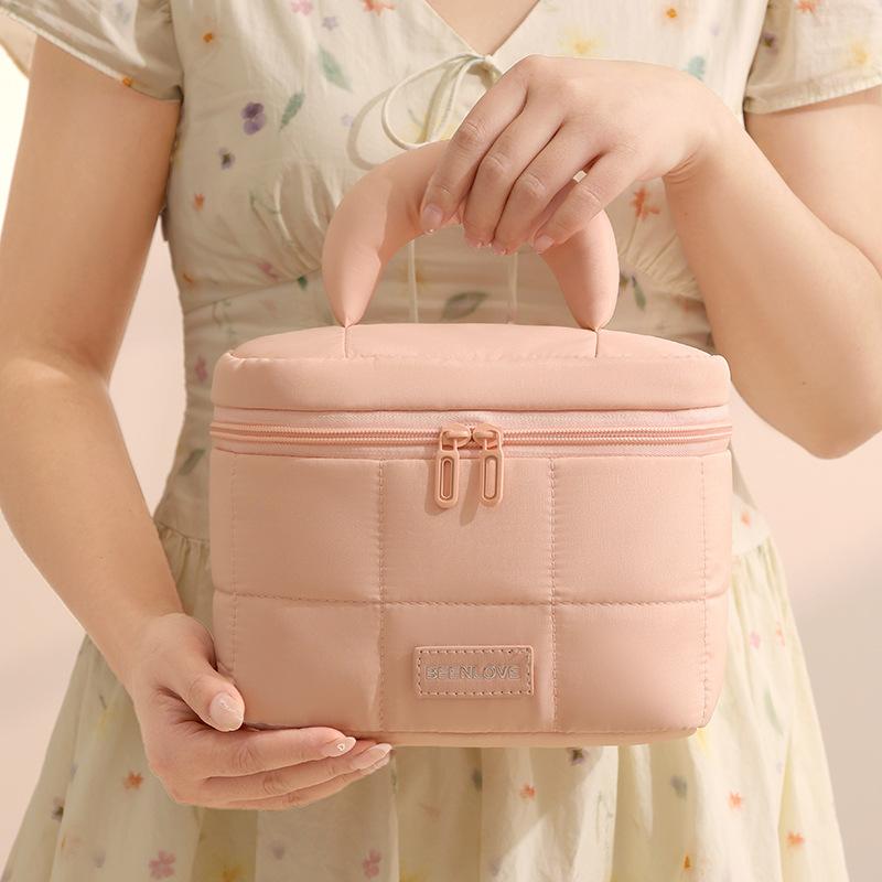 Portable Travel Soft Cosmetic Bag Women's Handheld Shower Kit Organizer Waterproof Makeup Brush Storage Pouch