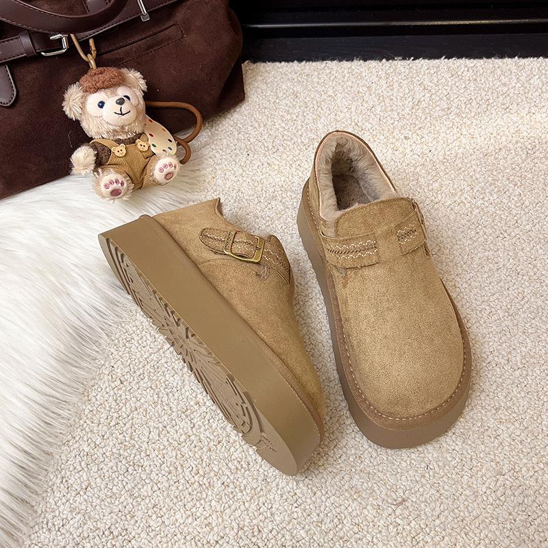 Women s Fashion Lightweight Soft Sole Winter Warm Fur One Snow Boots Padded Lined Non-slip Casual Sports Cotton Boots 35
