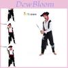 Cool Pirate Costume For Men Featuring Skull Design Polyester Fabric For Halloween Parties