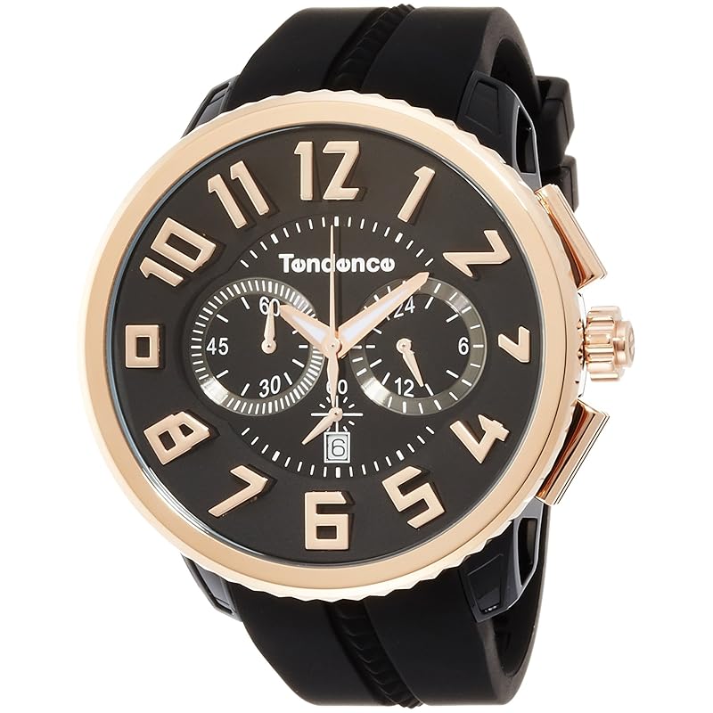 

[Tendence] watch Gulliver Round Chronograph Gulliver round chronograph black dial stainless steel mineral glass quartz 51MM Watch TG046012R men s