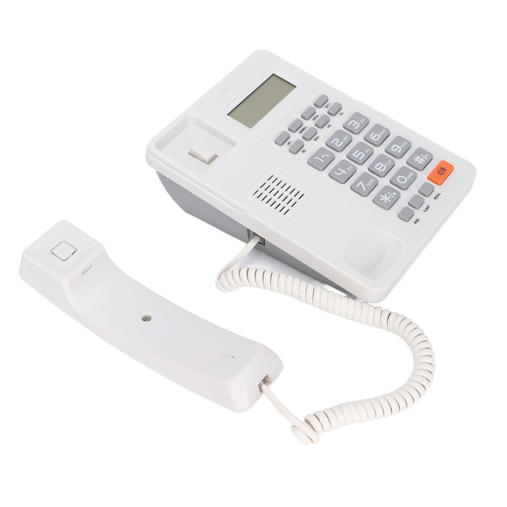 KXT8204CID Telephone Home Office Hotel Telephone Support Semihands Free Battery Free(White )