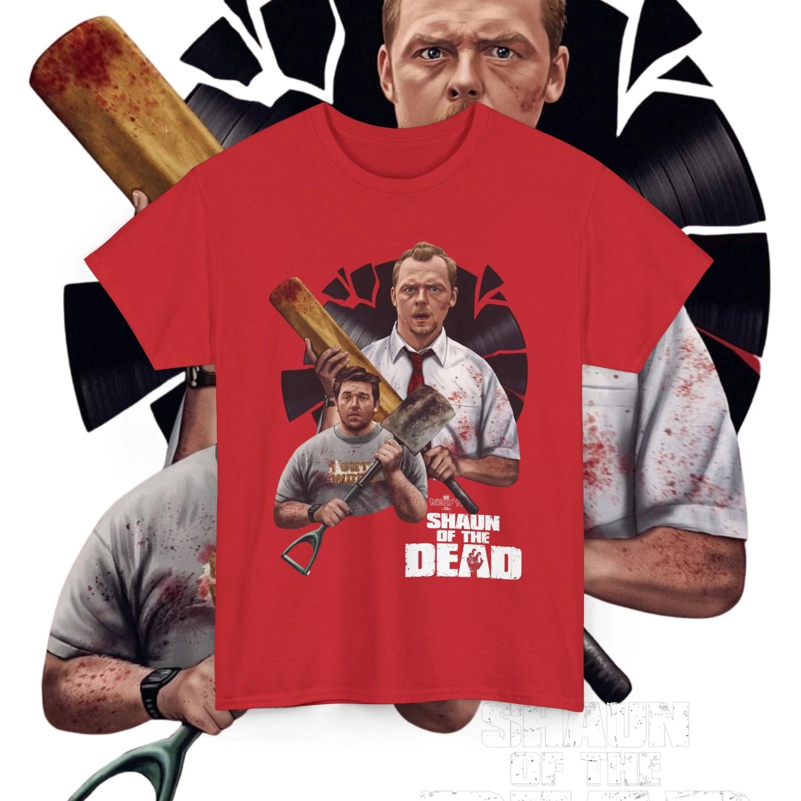 

Shaun Of The Dead Movie T Shirt Comic Art Unisex Heavy Cotton Tee 2XL