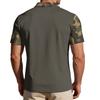 Men's Loose Fit Casual Short Sleeve Polo Shirt with Digital Camouflage Sleeves and Printed Flag Graphic 250 Years Commemorative Design