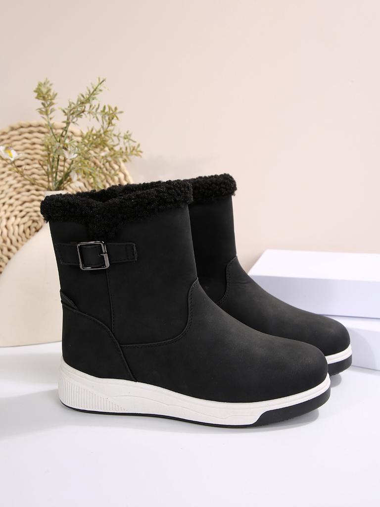 Schneestiefel für Damen Herbst-Winter Neu Große Größe Vintage Plus Fleece Verdickt Warm Dicke Sohle Haarige Stiefeletten