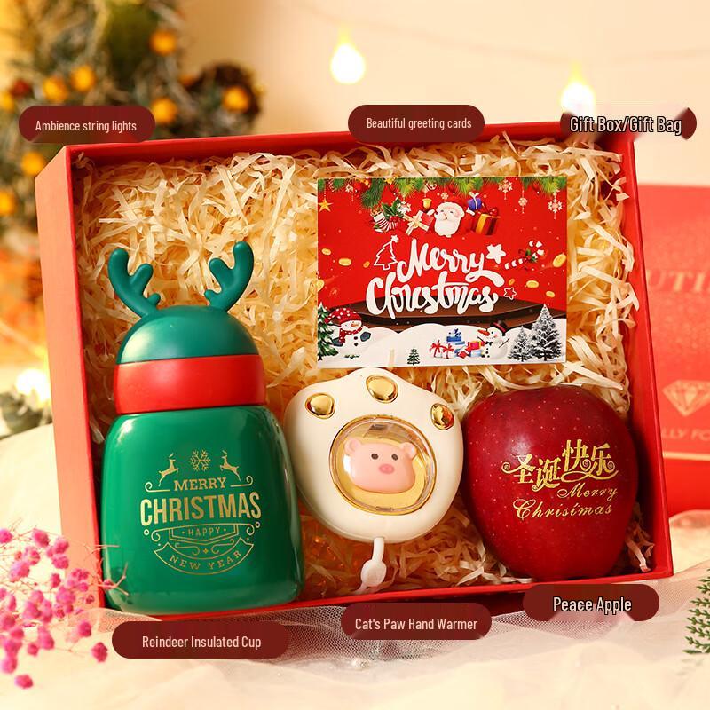 Christmas Gift Set: Green Mug, Cat Paw Warmer & Apple Set-18