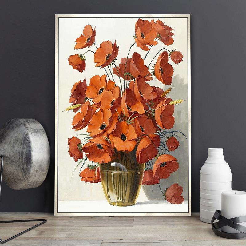 

Абстрактные цветы, картина маслом, холст, постеры и принты, красные, желтые, белые картинки для гостиной, домашний декор, настенное искусство Cuadros 21x30cm No Framed