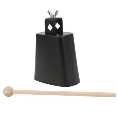 Metall Kuhglocke Geräuscherzeuger Handperkussionsinstrument Kuhglocke mit Stock für Schlagzeug 4 Zoll