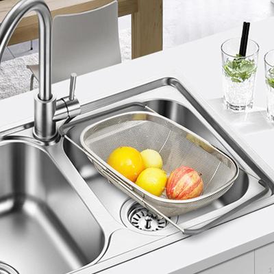 Draining Rack Over The Sink Retractable Tray Sponge Drying Fine Mesh Fruit Dish