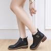 Autumn and Winter New Martin Boots Women's Low-heeled Belt Buckle Short Boots Women's Large-size Women's Boots