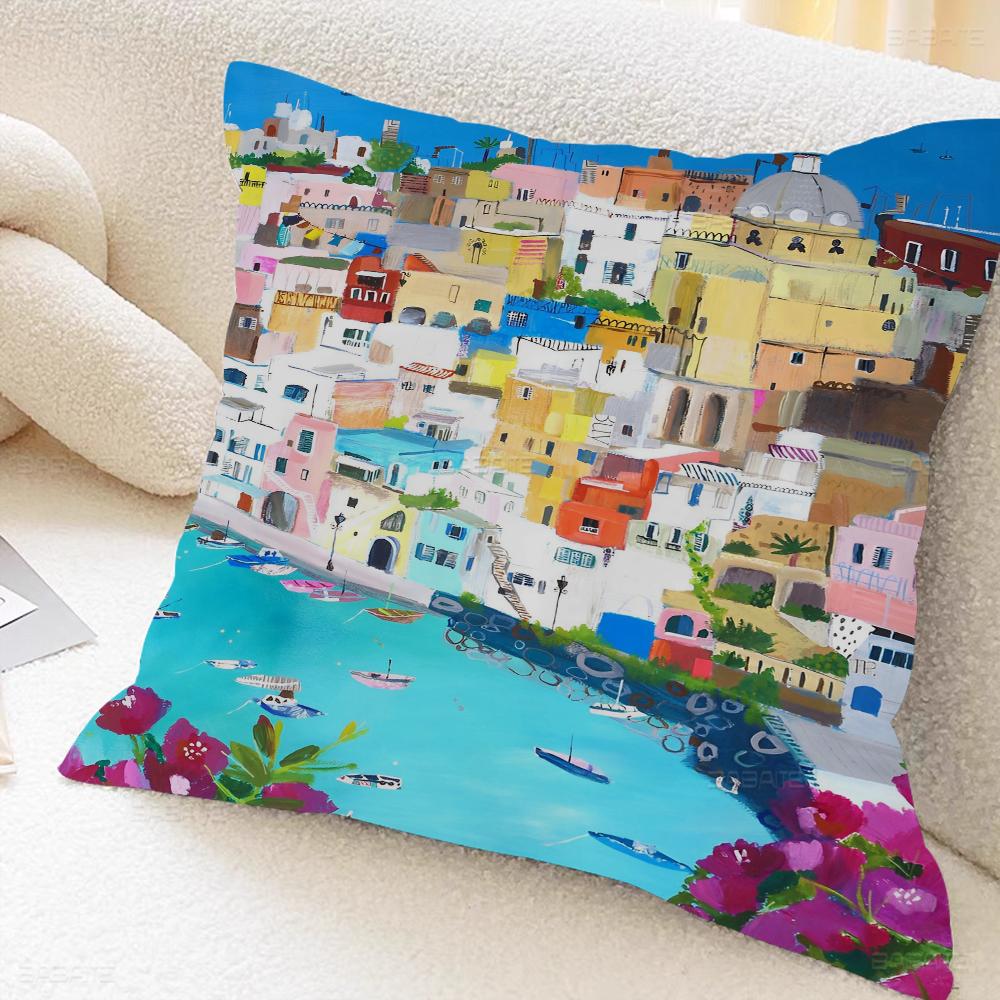 Španělsko Pobřeží Amalfi Krajina Povlaky na polštáře Domácí lůžkoviny Dekorativní povlak na polštář Svatba Super měkký povlak na polštář