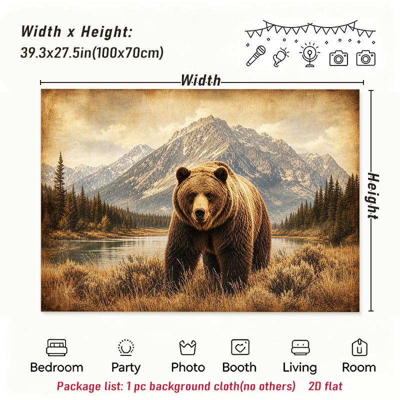 1Pc Horizontal Majestic Brown Tapestry Wall Hanging, Decorative Fabric Poster for Bedroom, Living Room, Dorm & Home Decor
