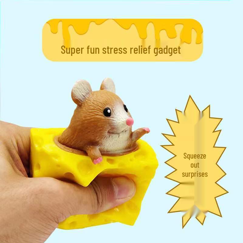 Cheese Mouse Stress Relief Squeeze Toy - Decompression Prank Gift