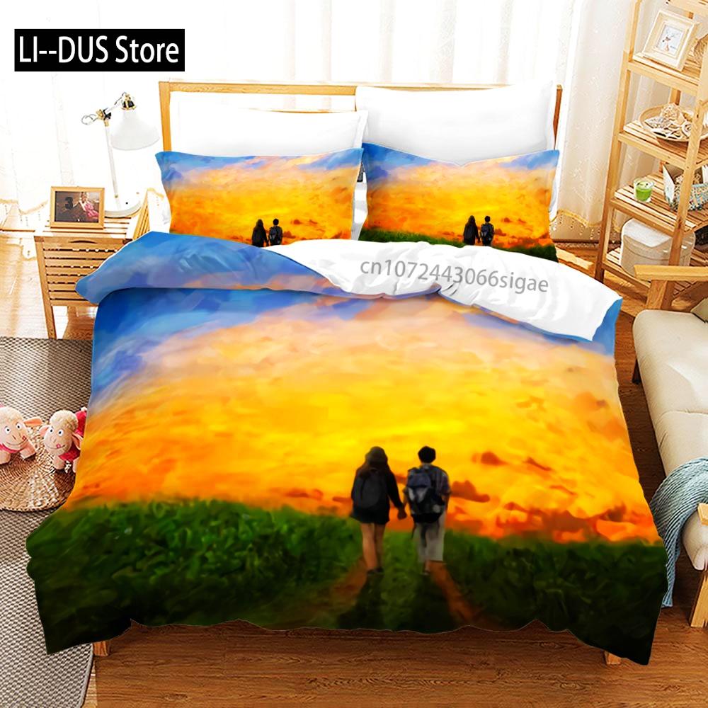 King Queen Lovers Bedding Set Single Twin Full Queen King Size Lover Oil Painting Bed Set Aldult Kid Kawaii Duvetcover 001