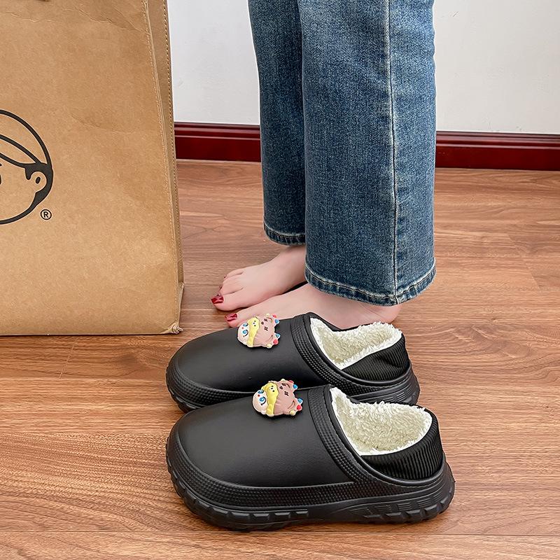 2025 Wasserdichte Plüsch-Baumwollpantoffeln: Gemütliche Indoor-Schuhe mit Fersenbedeckung für Damen & Herren