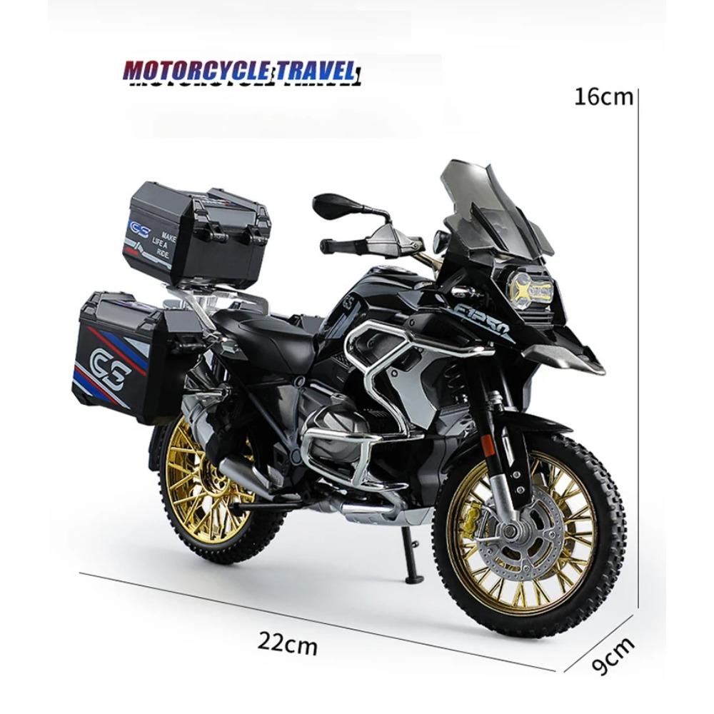 

1/10 BWM R1250GS Adventure Литой из сплава Модель мотоцикла Коллекция транспортных средств Звук и свет Внедорожный Мотоцикл Игрушки Автомобиль чёрный