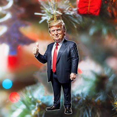 Yousheng 7 Pcs American President Christmas Ornament 2D Flat Acrylic Cartoon President Hanging Ornament Christmas Tree Decoration Backpack Hangings