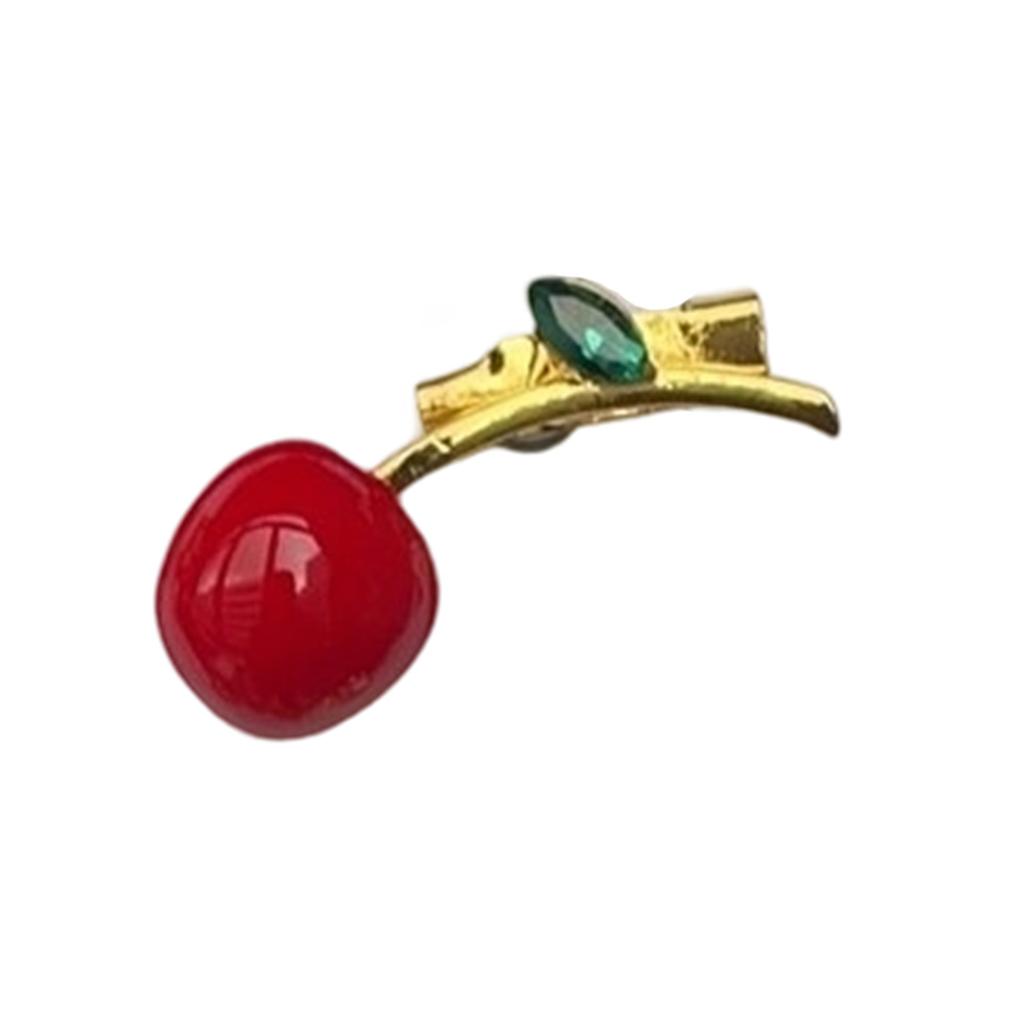Bright Cherry Fruit Brooch For Women Fashion Accessory Strong Alloy Great For Casual Outings And Special Event