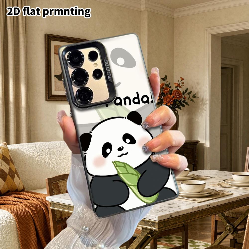 Phone Case: 2D Flat Samsung Galaxy A34 A35 M05 M06 S20 S22 S21 FE Plus 5G Protective Case, Couple Style, Hugging Bamboo Shoot Panda, Christmas and Hal