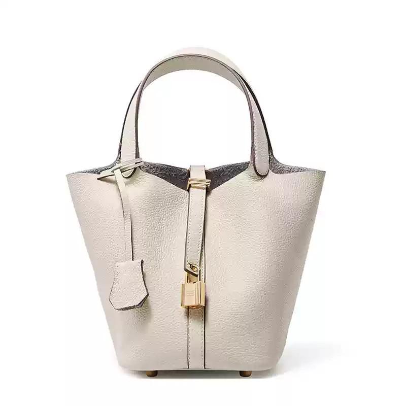 Women's Summer 2025 TOGO Cowhide Bucket Tote Bag