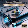 USB Gaming Headset with In-Ear Wired Design and Microphone for Desktop, Laptop, and E-Sports