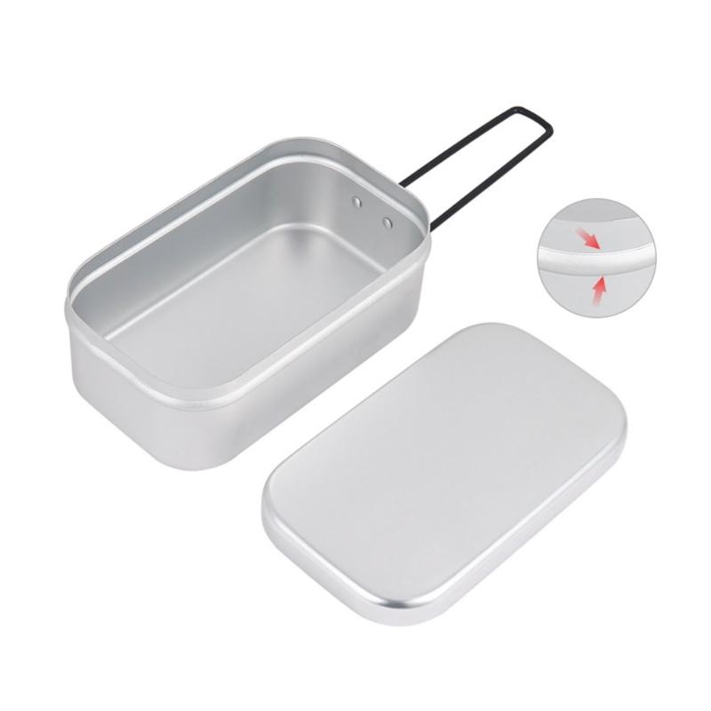 Aluminum Lunch Box Ourdoor Camping Cookware Food Container Storage Dinnerware