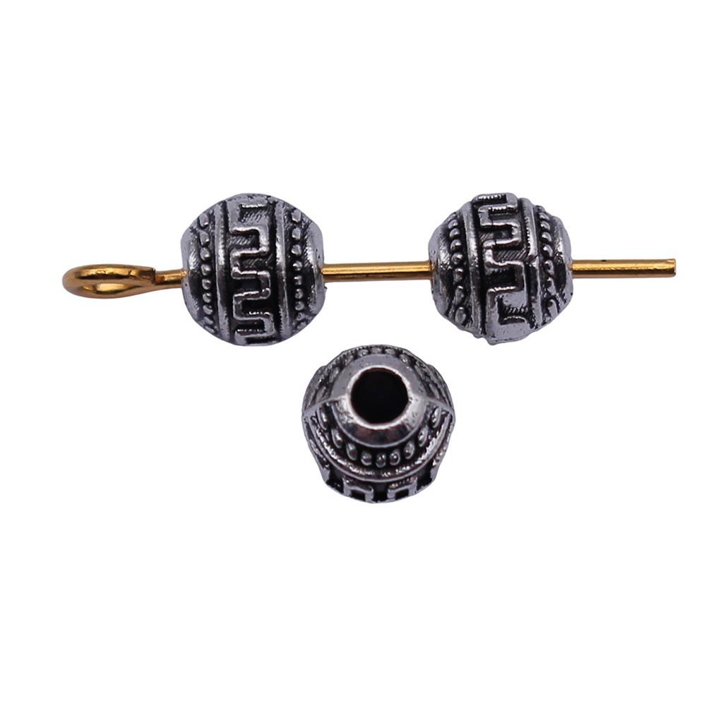 Multi Color Spacer Beads Ornate Metal Big Hole Beads For Jewelry Projects