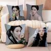 Actress Fan Bingbing Cushion Cover Soft Plush Fabric Double-Sided Printed Sofa Cushion Cover for All Seasons Home Decor Gift