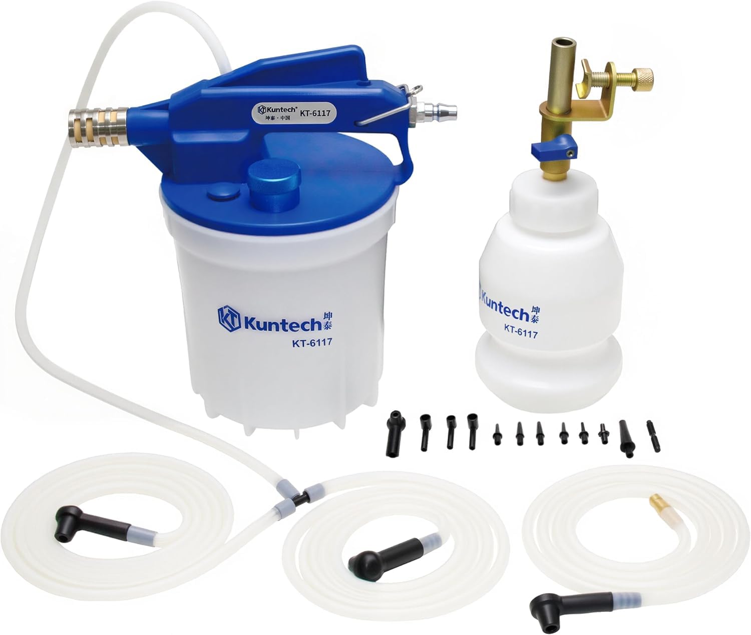 Brake Fluid Bleeding Tool, 1L Brake Fluid Refiller, 2L Vacuum Brake Bleeder Oil Changer, Air-Powered Brake Bleeder, Brake Fluid Replacement Set, Brake