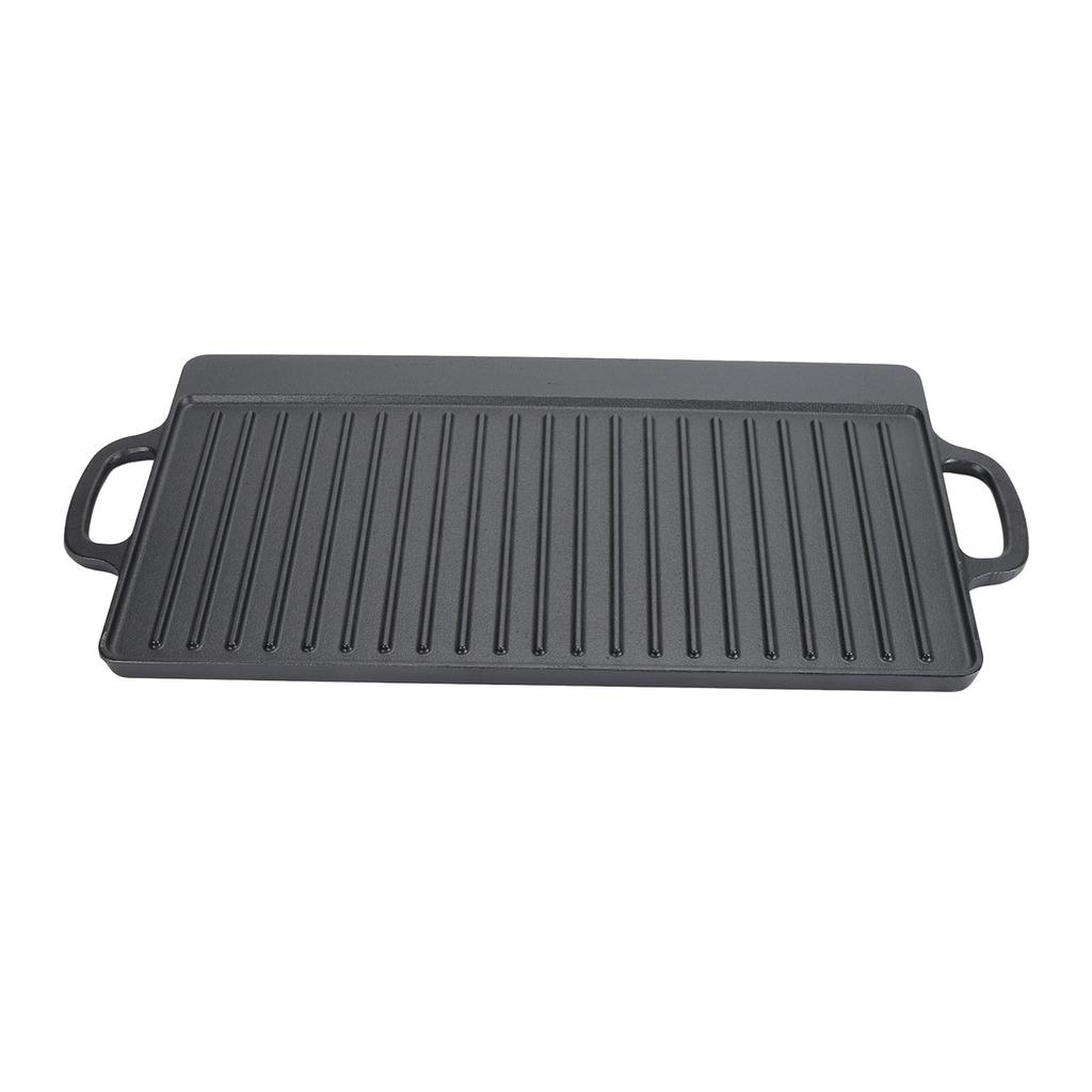 Gusseisen Rechteckiger Grill Mehrzweck Sicher Großer Platz Doppelseitig Doppelohren Gusseisenplatte für BBQ Gasgrill