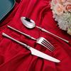 6/24/30Pcs Sliver Cutlery Set Stainless Steel 304 Tableware Elegant Dinner Set Western Knife Fork Spoon Mirror Flatware